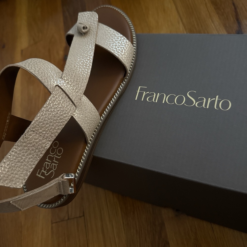 Franco Sarto Textured Tan Sandals